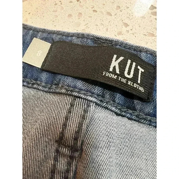 Kut from the Kloth connie jeans with cheetah print size 8 high rise skinny ankle - Picture 3 of 5